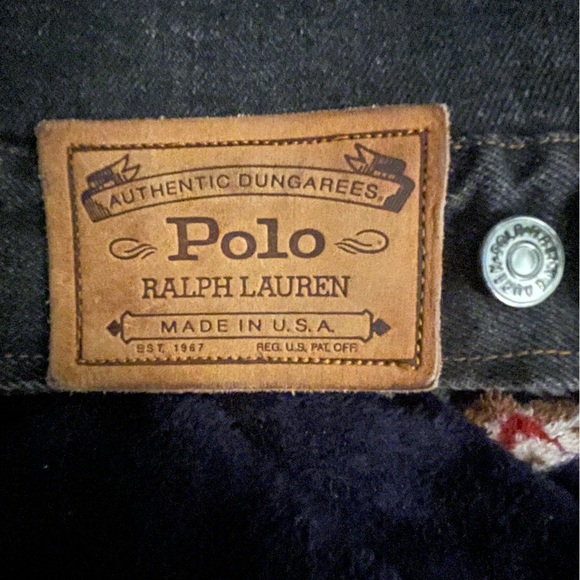 **Sold***Vintage Polo Ralph Lauren Dark Denim Jacket buffalo blanket line cordry - Picture 1 of 12